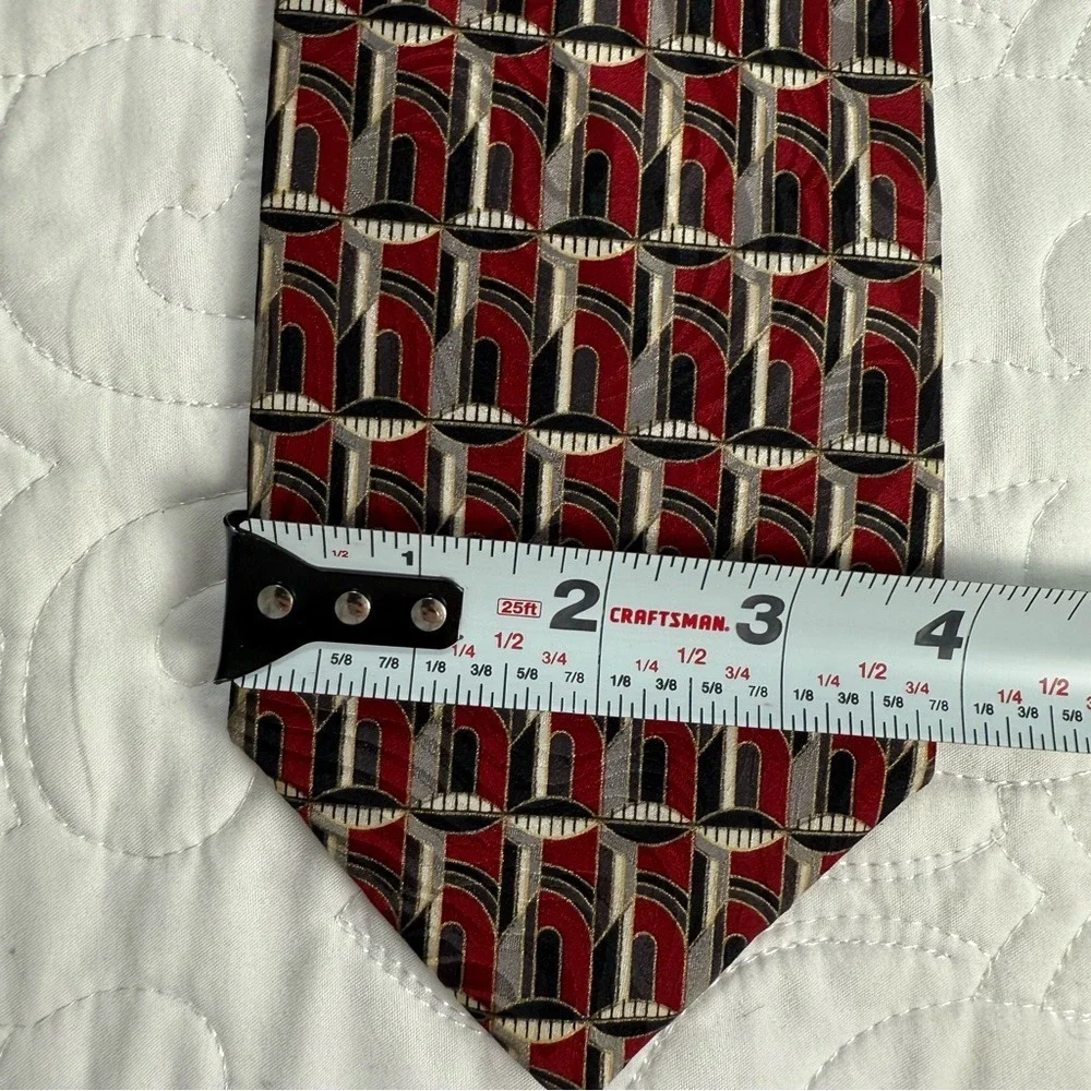 Zylos George‎ Machado Silk Set of 4 Ties Black, Red, Gold Patterns Men's EUC